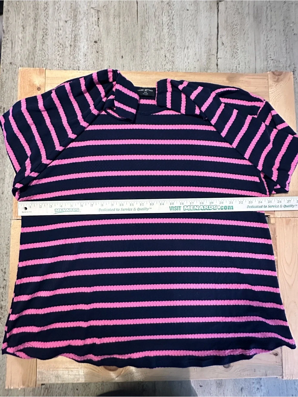 Lane Bryant Women's pink & navy Stripe pullover long sleeve Sweater size 18/20